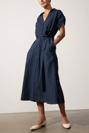 FIA BELTED STRIPE DRESS