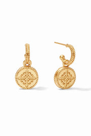 FLEUR DE LIS HOOP & CHARM EARRING