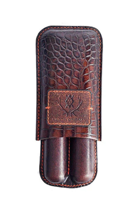 HAVANA ALLIGATOR CIGAR CASE- BROWN