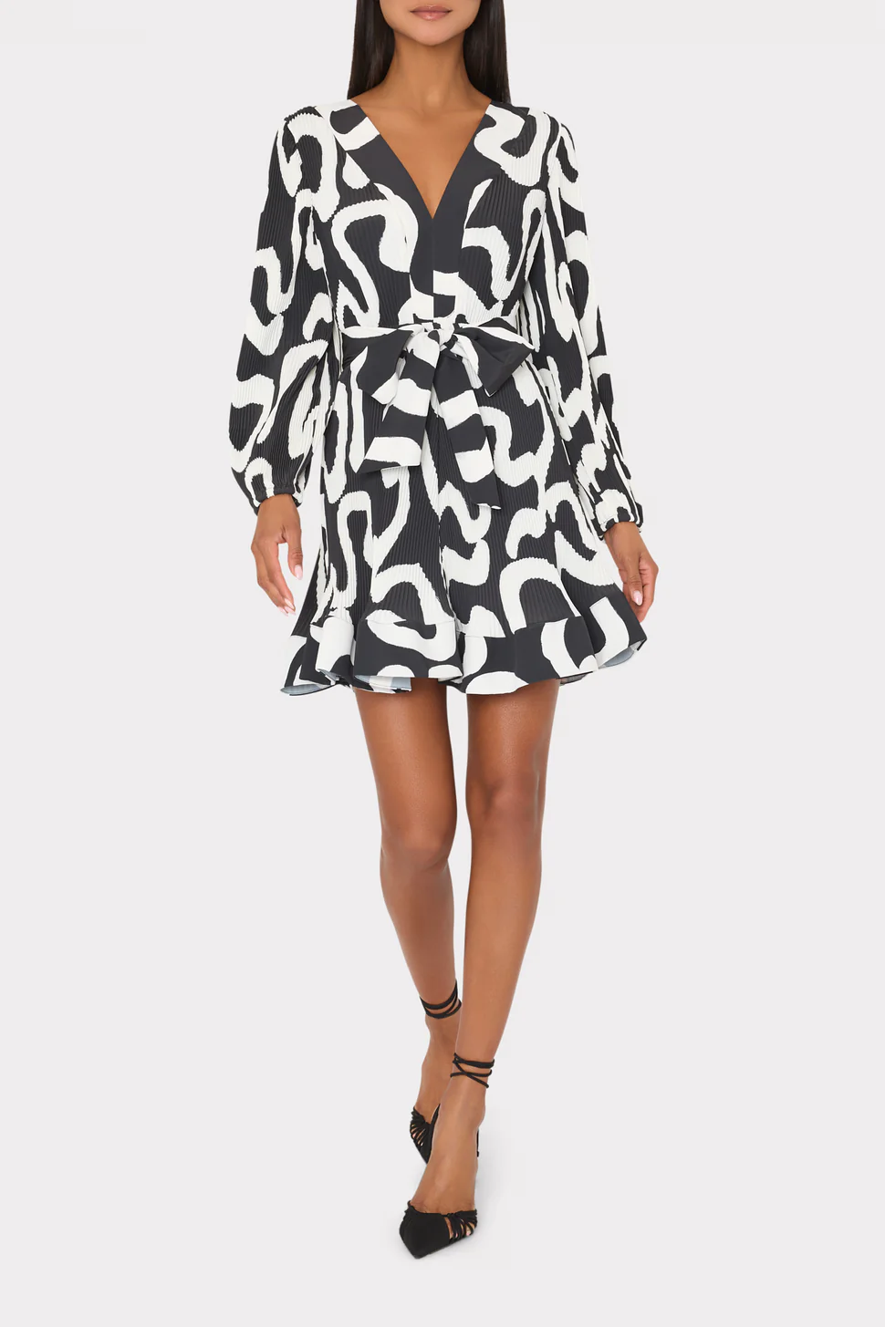 LIV INK SWIRL PLEATED DRESS