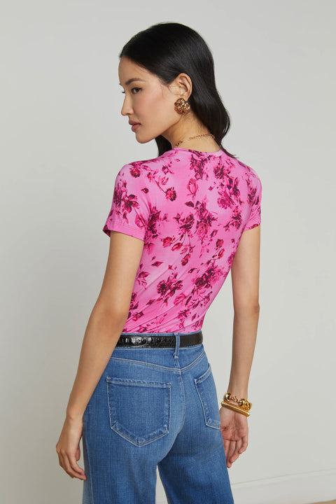 RESSI SS WATERCOLOR ROSE TEE