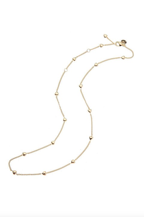 LOVE ADJ HEART CHAIN NECKLACE- GOLD