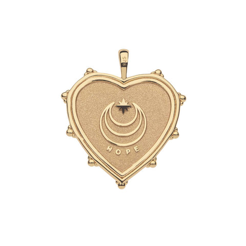 HOPE HEART PENDANT NECKLACE- DRAWN LINK CHAIN