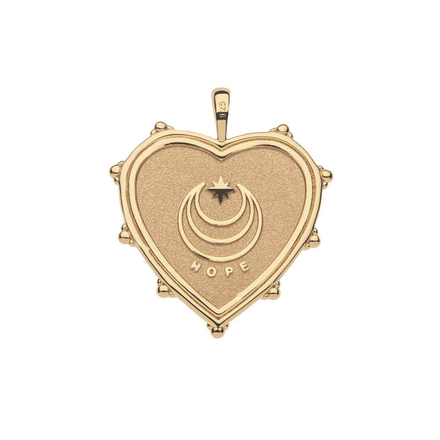 HOPE HEART PENDANT NECKLACE- DRAWN LINK CHAIN