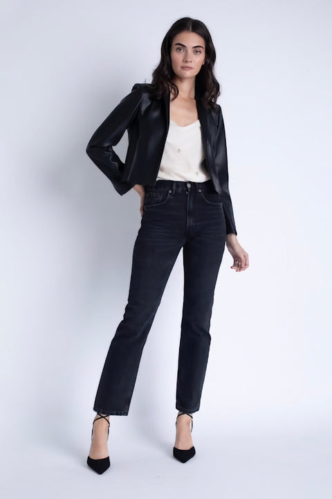 LAYLA VEGAN LEATHER CROP JACKET