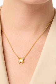 CATALINA X PAVE DELICATE NECKLACE- GLD/CZ