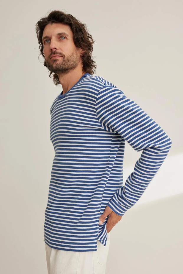 LS STRIPED CREWNECK