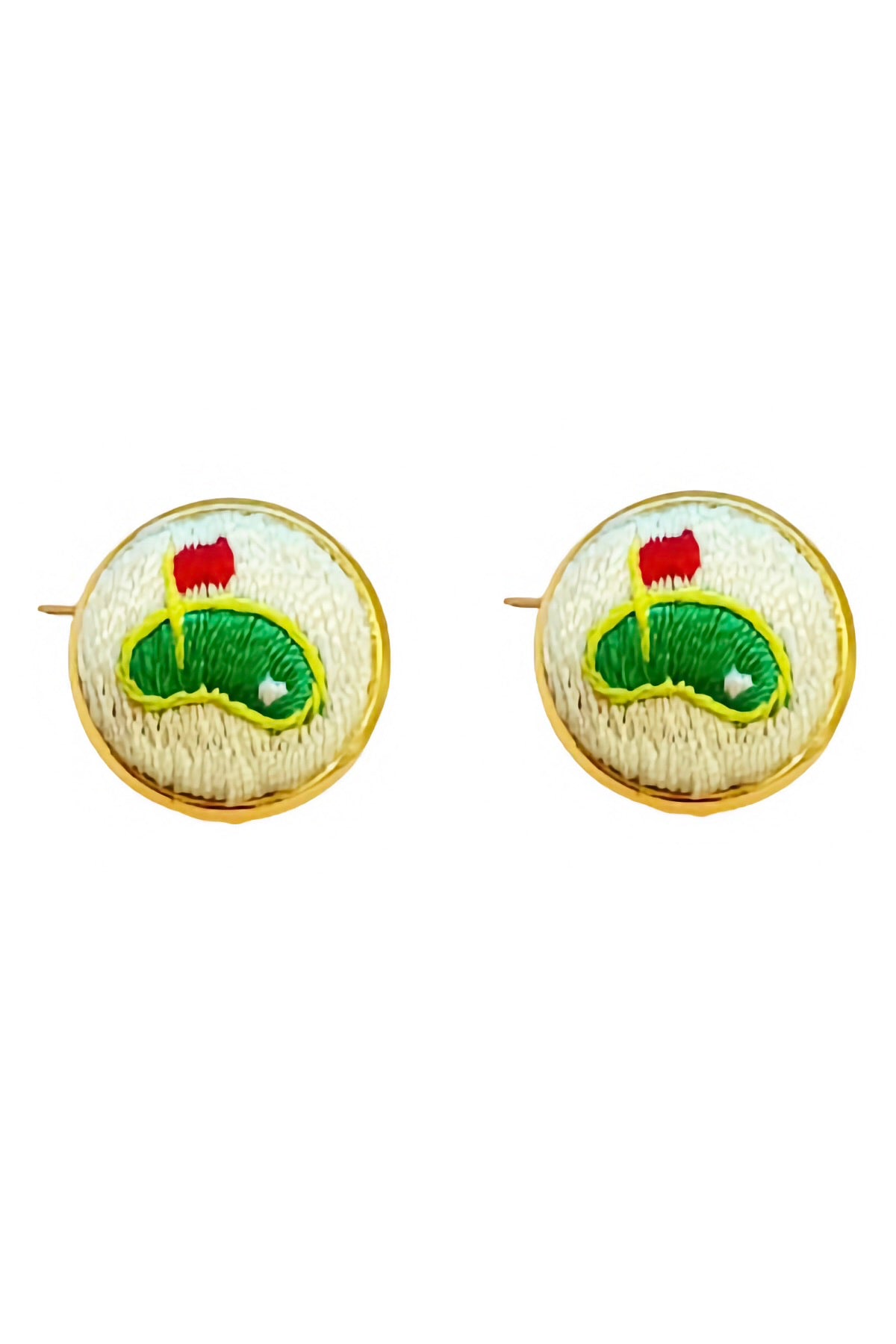 HOLE IN CUFF LINKS- GREEN MULTI