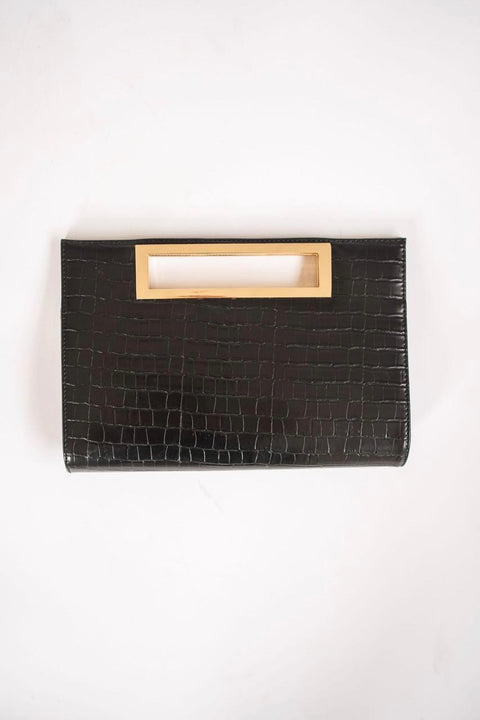 CHLOE CROC CLUTCH