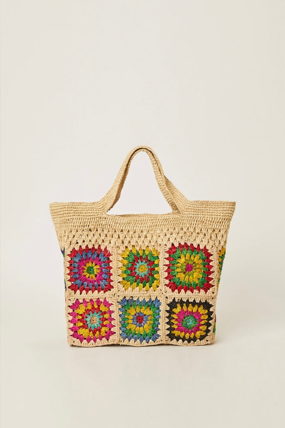 CARINA RAFFIA CROCHET TOTE