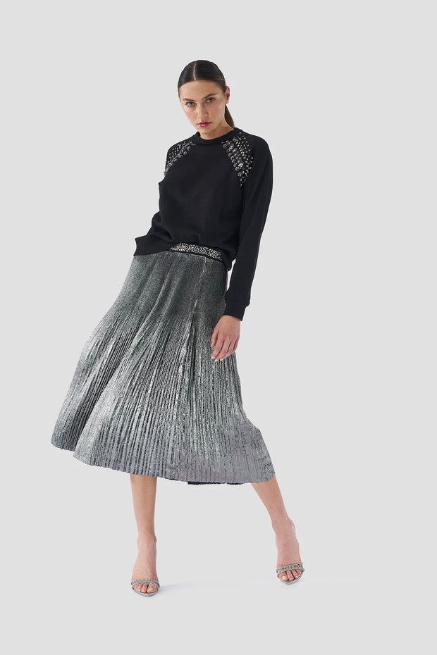 FOIL PLEATED SKIRT