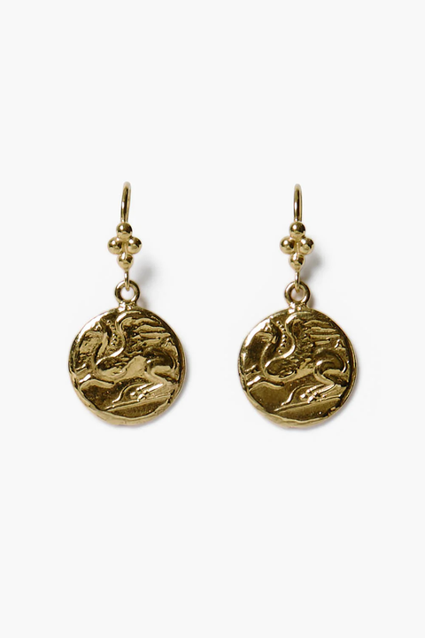 PEGASUS COIN DROP EARRINGS  (EG-5870)