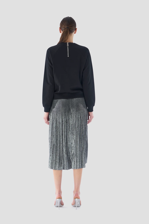 FOIL PLEATED SKIRT