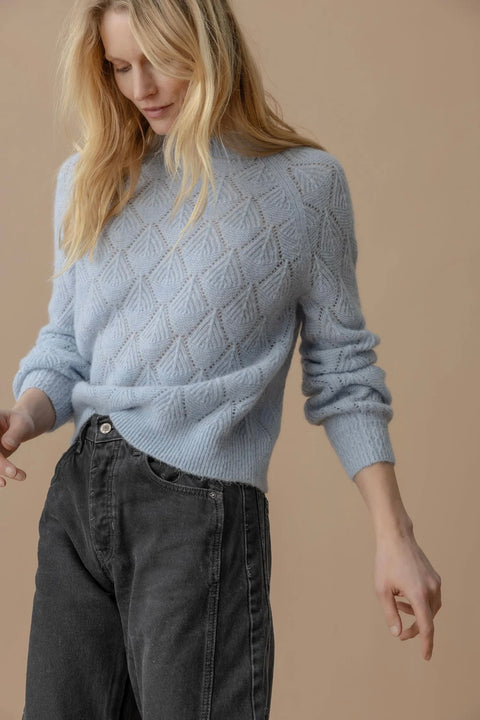 EASY POINTELLE CREWNECK SWEATER (PA2673)