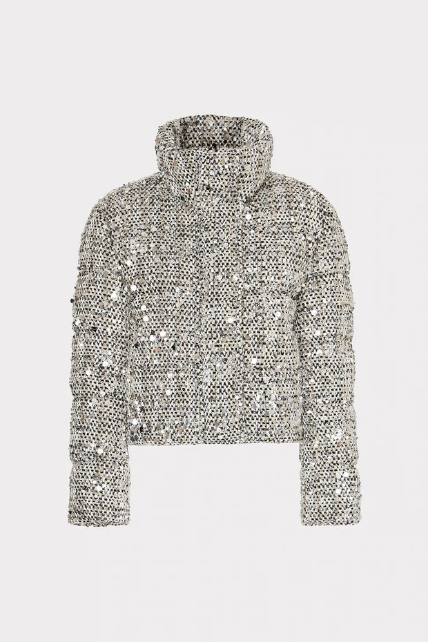 HAYES SEQUINS TWEED PUFFER