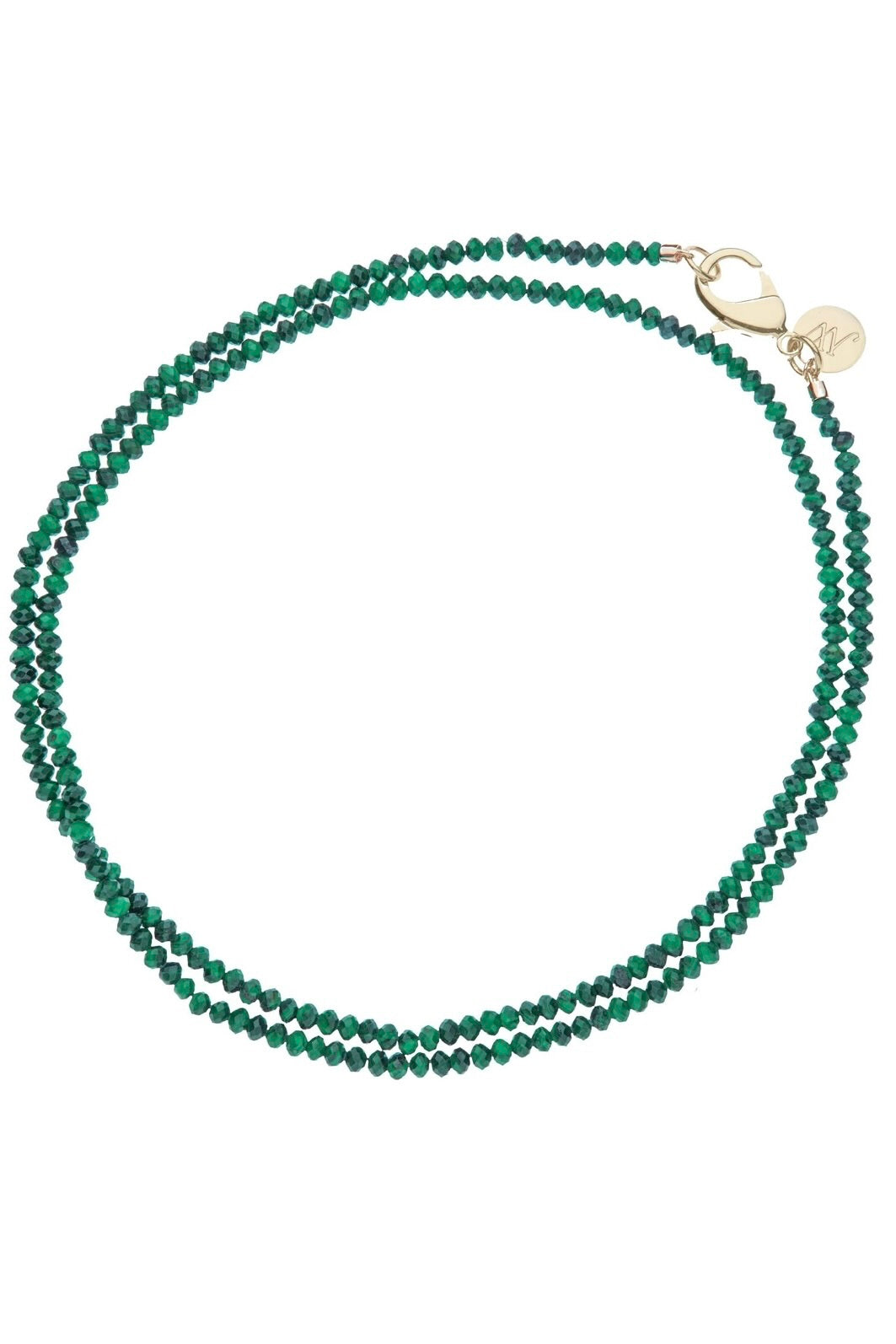 DOUBLE WRAP DIAMOND CUT MALACHITE NECKLACE