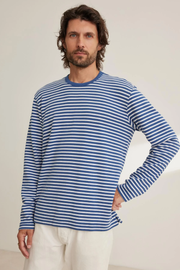 LS STRIPED CREWNECK