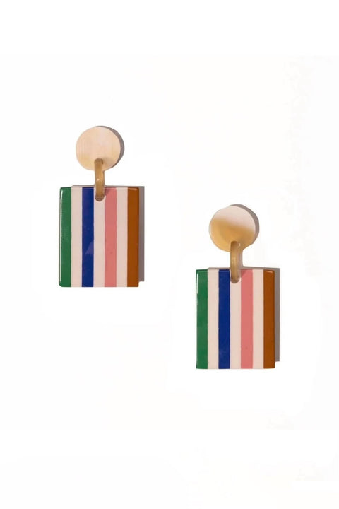 DESERT STRIPE BLOCK DANGLE EARRINGS