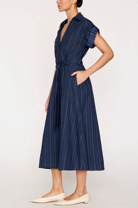 FIA BELTED STRIPE DRESS