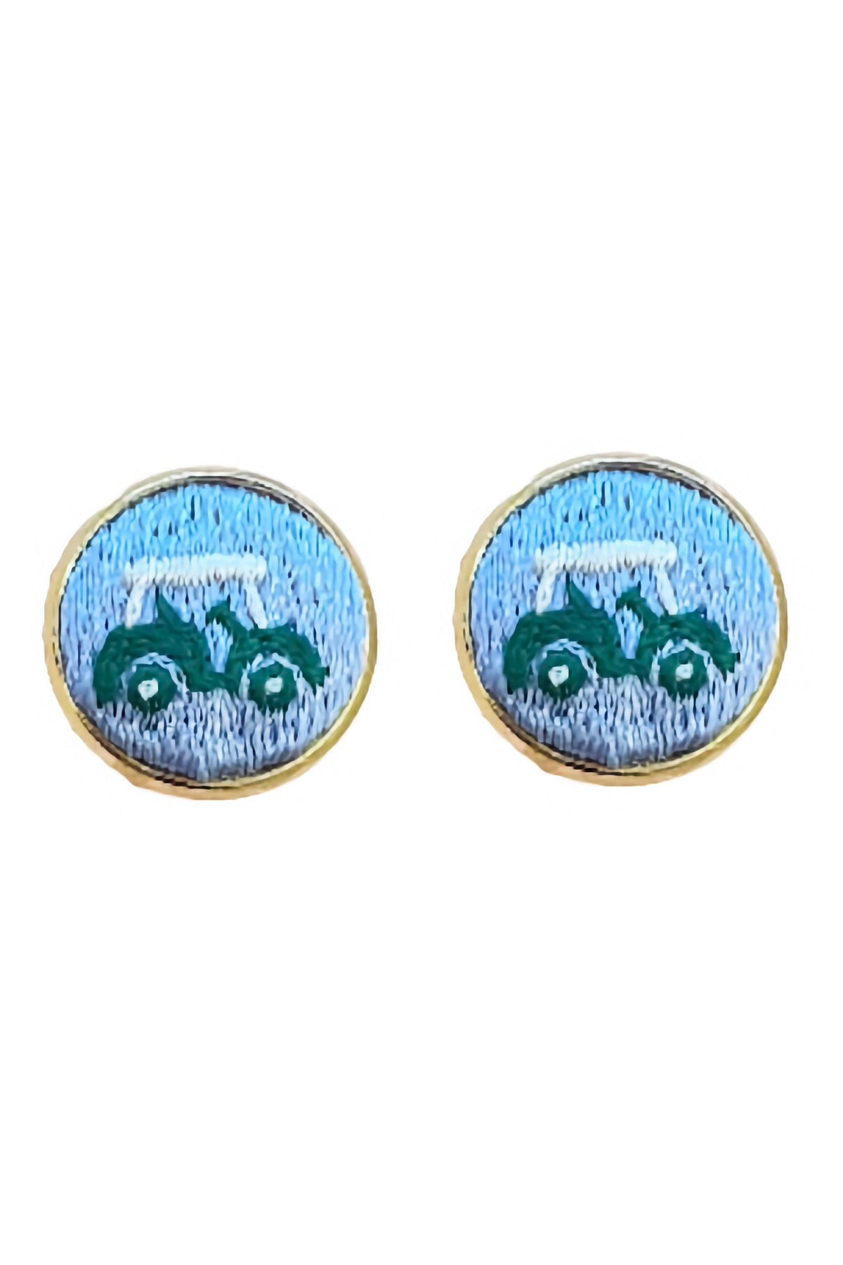 GOLF CART CUFF LINKS- LT BLUE