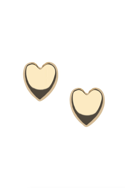 LOVE TENDER HEART STUD EARRINGS- GOLD