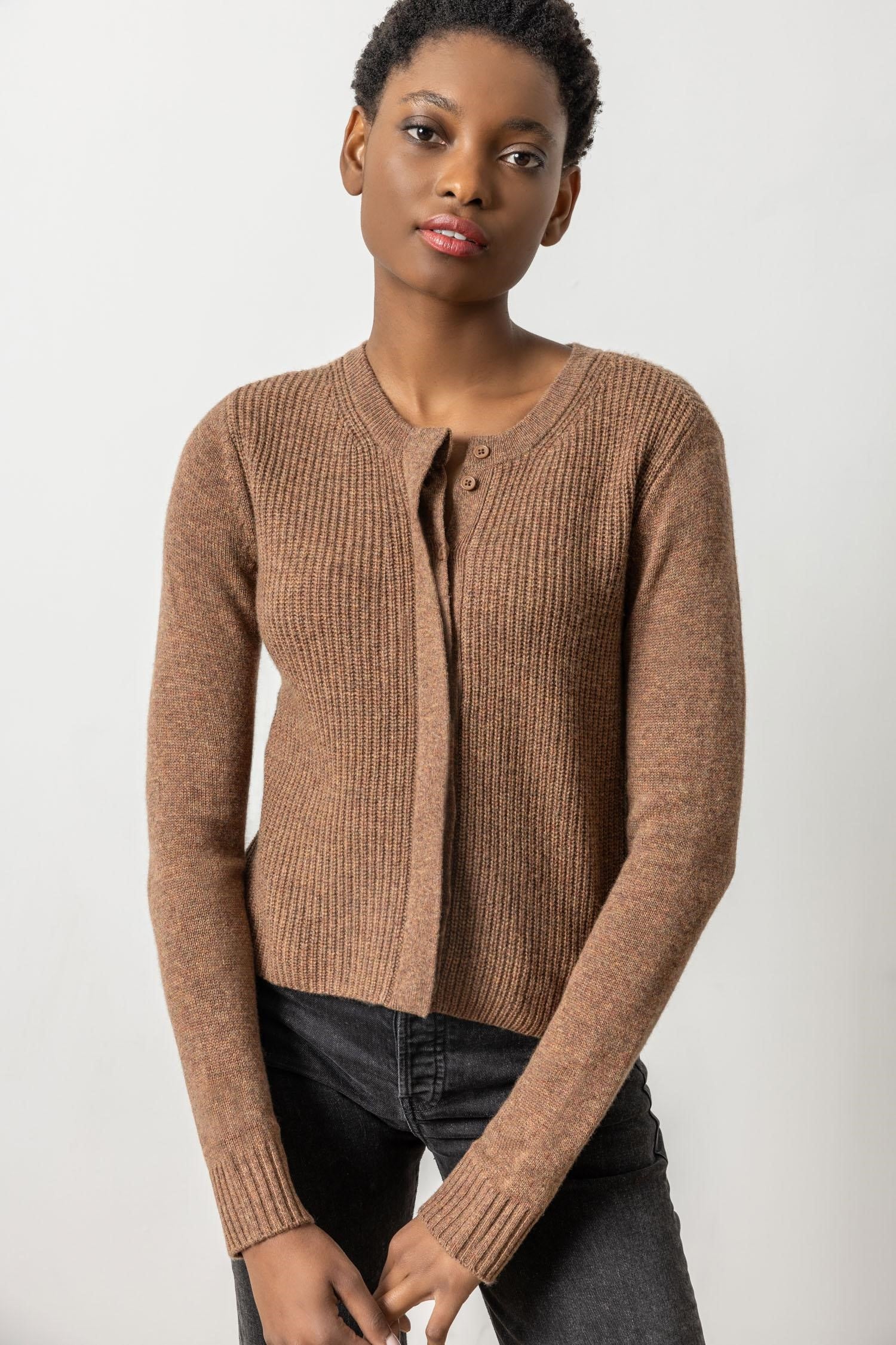 RIBBED CARDIGAN (PA2740)