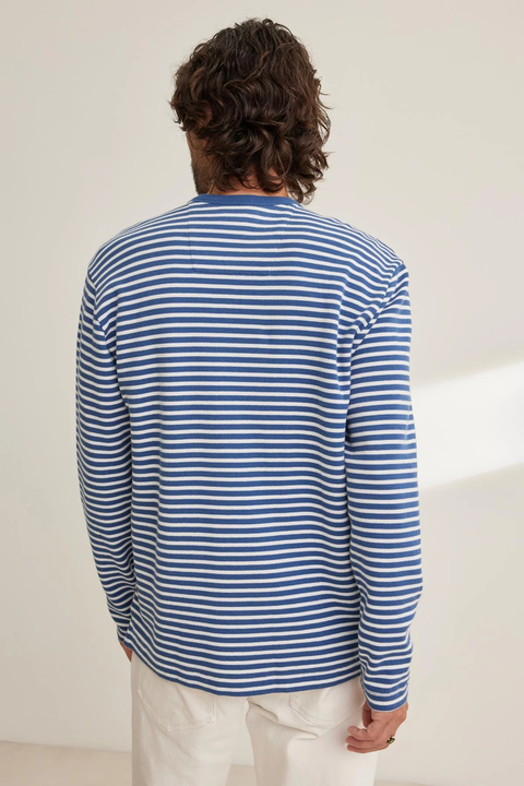 LS STRIPED CREWNECK