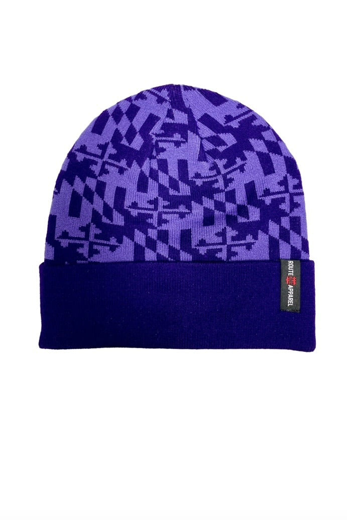 MARYLAND FLAG BEANIE- PURPLE