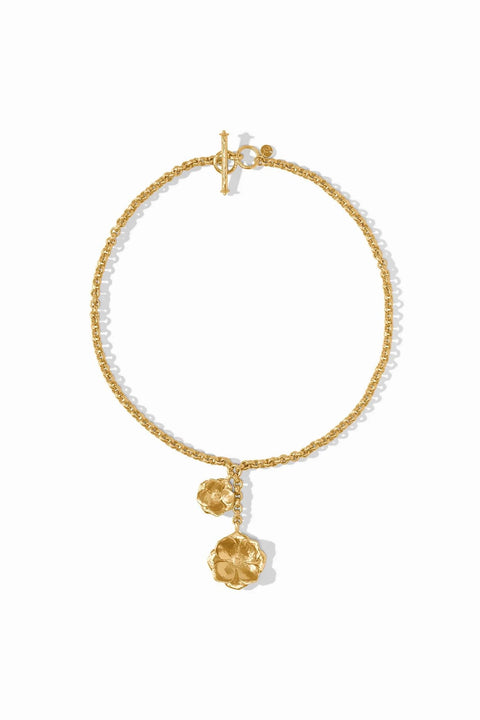 BLOOM LARIAT NECKLACE- GLD