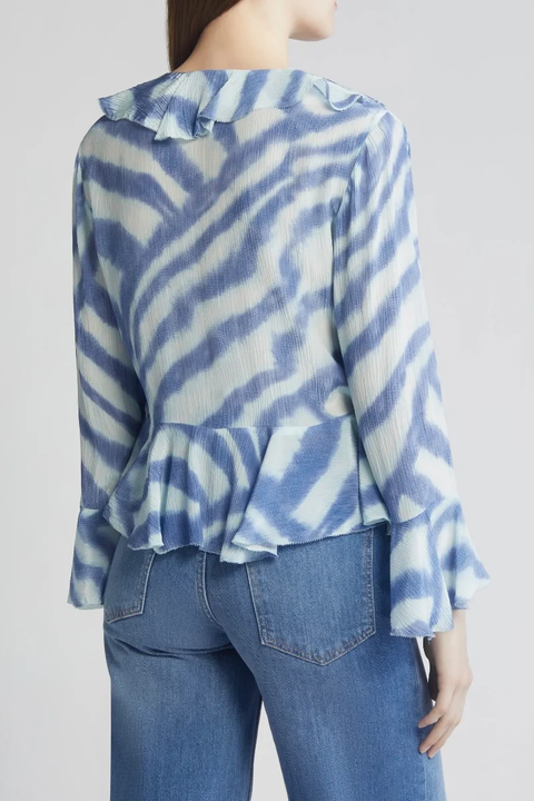 NICOLETTA BLOUSE- BLUE WATERCOLOR