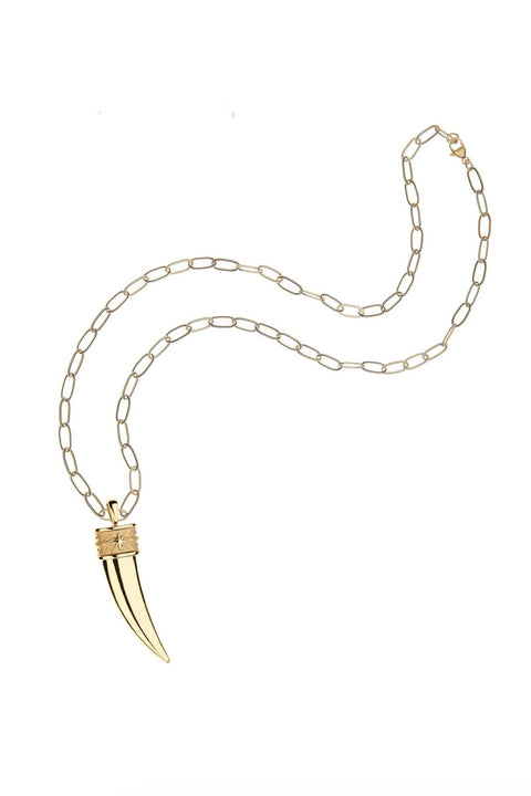 PROTECT GUARDIAN TUSK NECKLACE- DRAWN LINK CHAIN