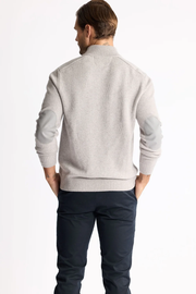 LS CABLE ZIP MOCK W/SUEDE ELBOW PATCH CLD