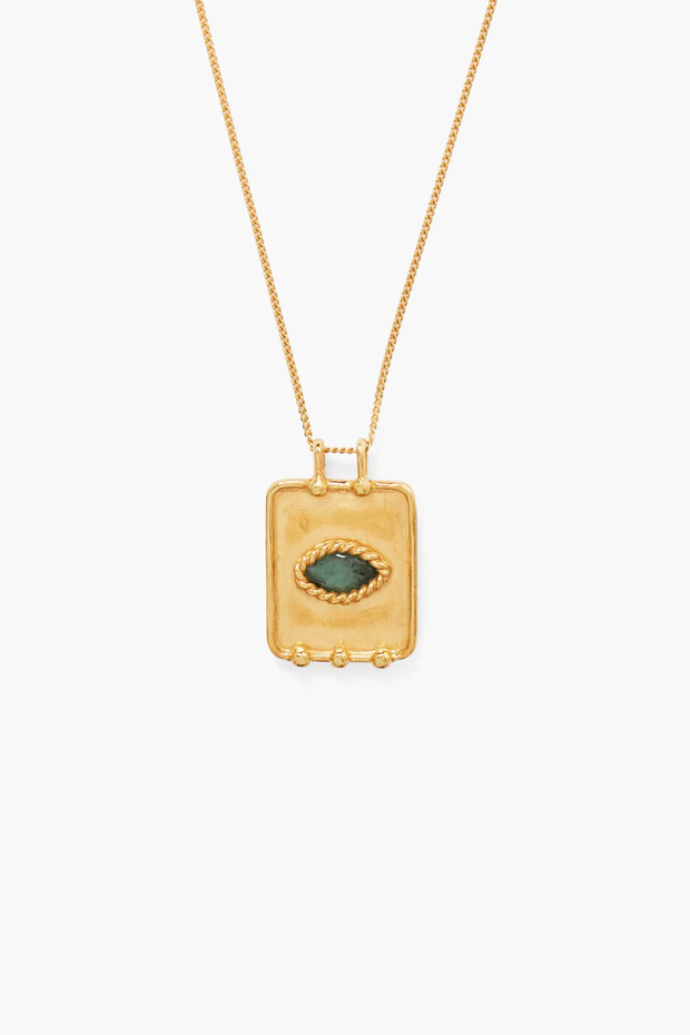 EMERALD MARQUE PENDANT NECKLACE (NG-15286)