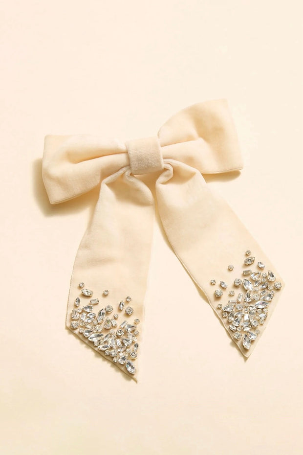 MATILEE VELVET BOW IVORY