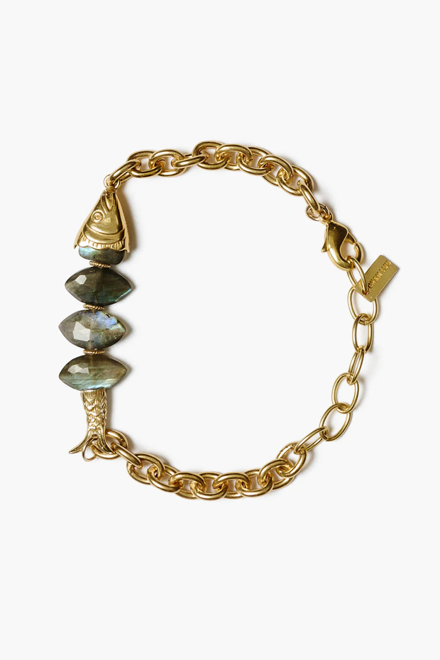 LABRADORITE FISH BRACELET (BGZ-6349)