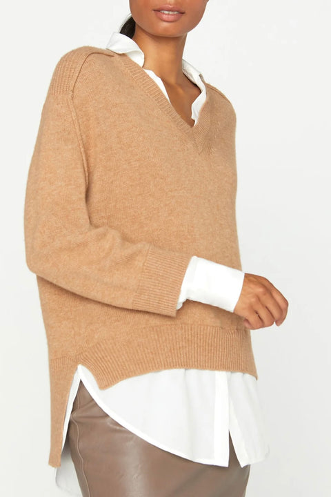 V-NECK LAYERED PULLOVER