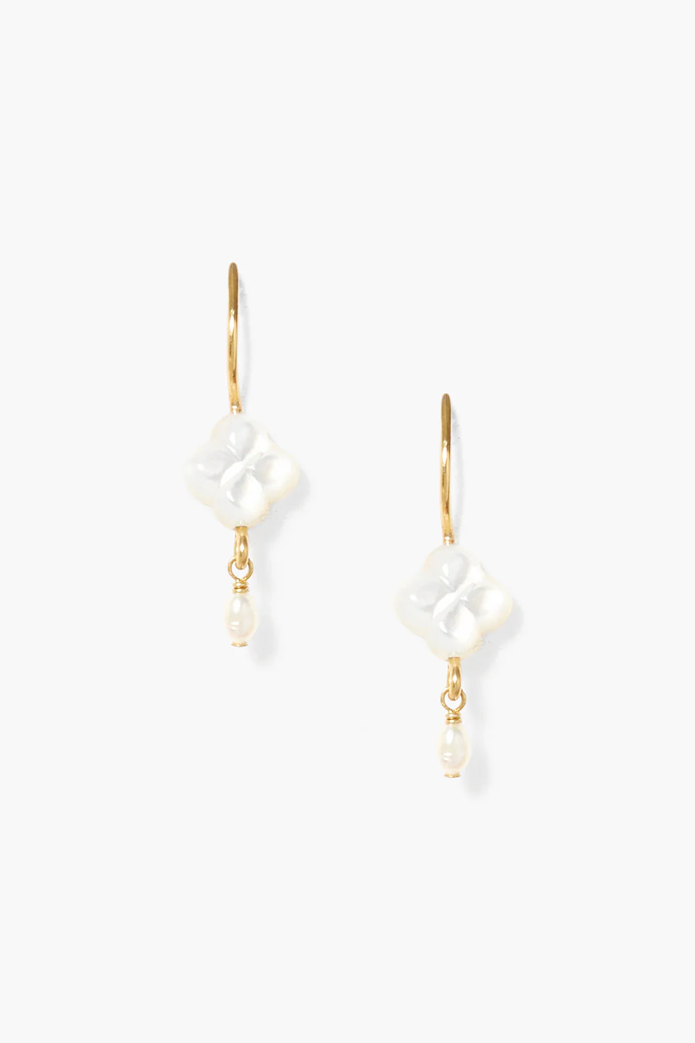 CLOVER DROP EARRINGS- MOP/GLD