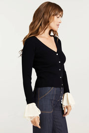 BERNADETTE PRESTYLED RIBBED CARDIGAN