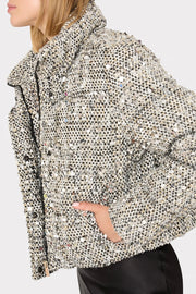 HAYES SEQUINS TWEED PUFFER