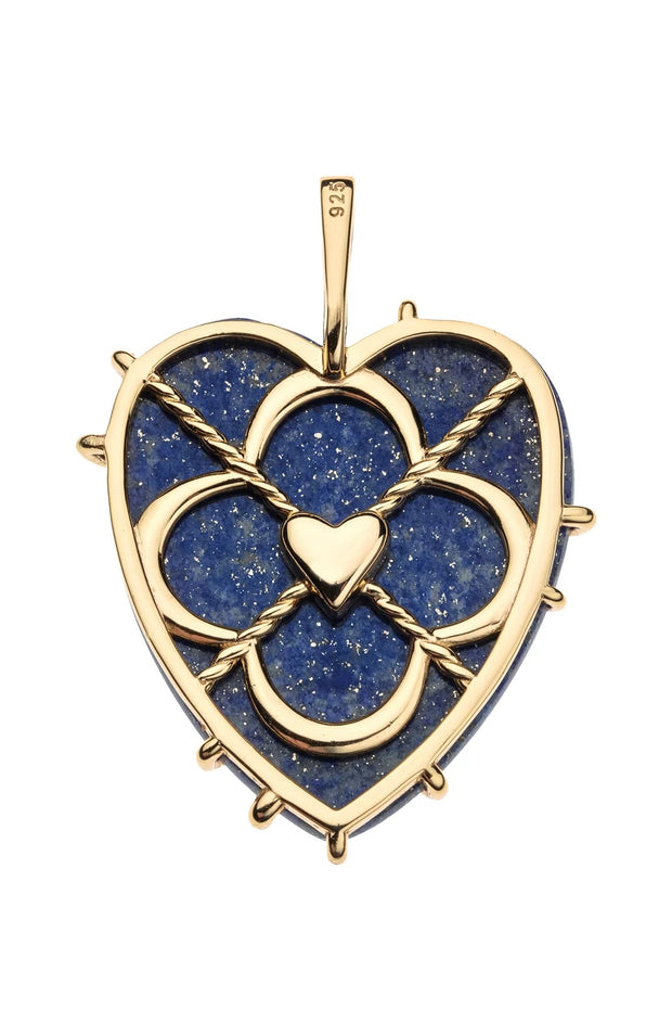 LOVE CARRY YOUR HEART LAPIS PENDANT- DRAWN LINK CHAIN