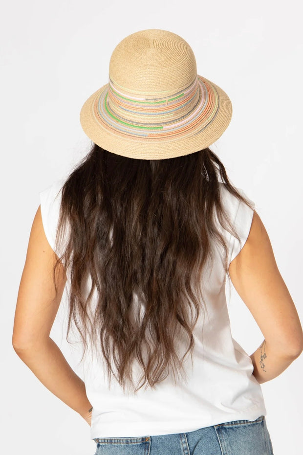 MIXED RAFFIA BRAIDED HAT