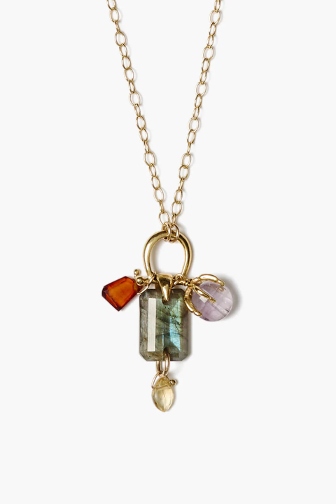 MULTI STONE MIX PENDANT NECKLACE (NG-15356LQ)