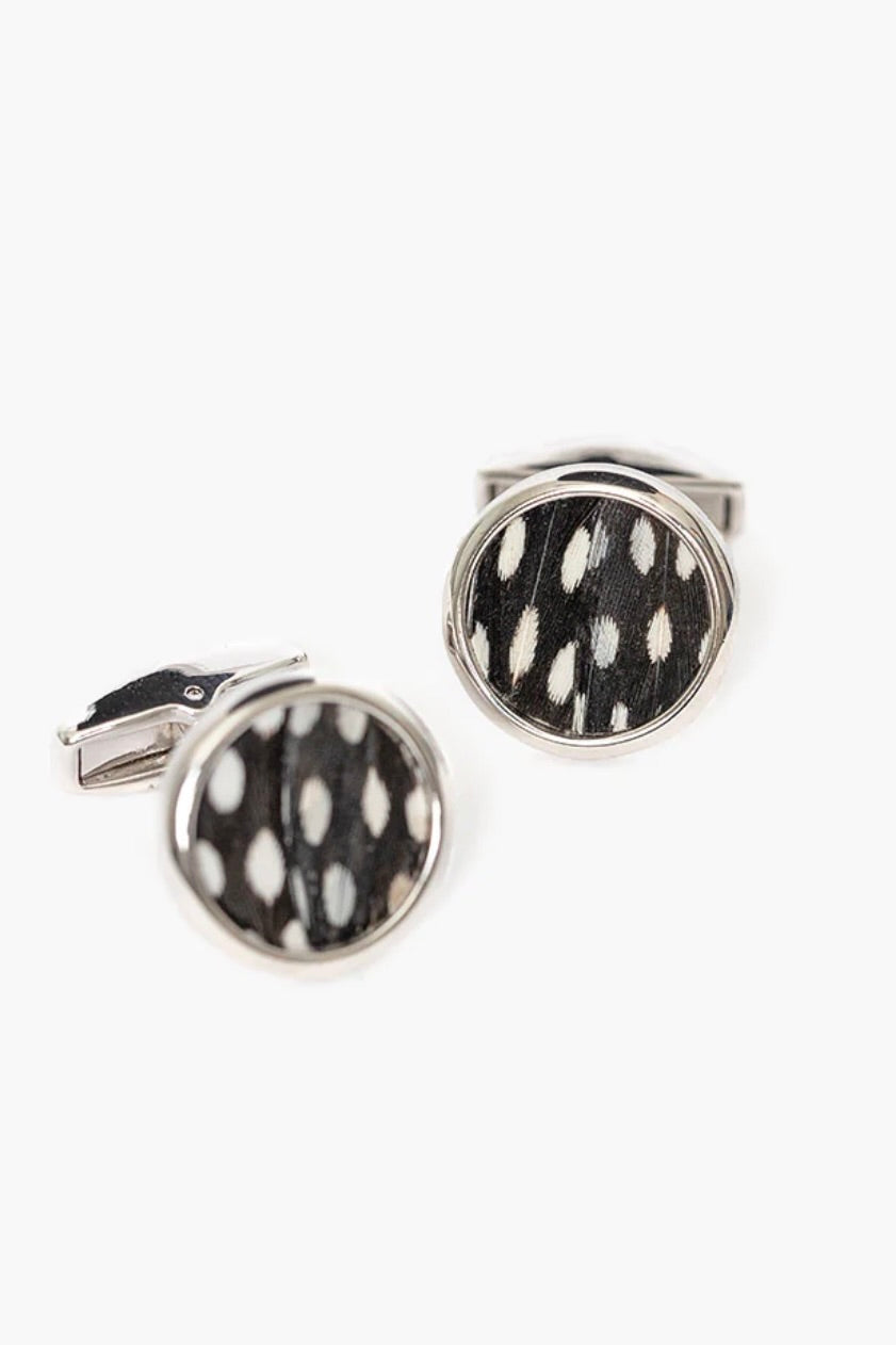 BEAR RHODIUM CUFFLINKS