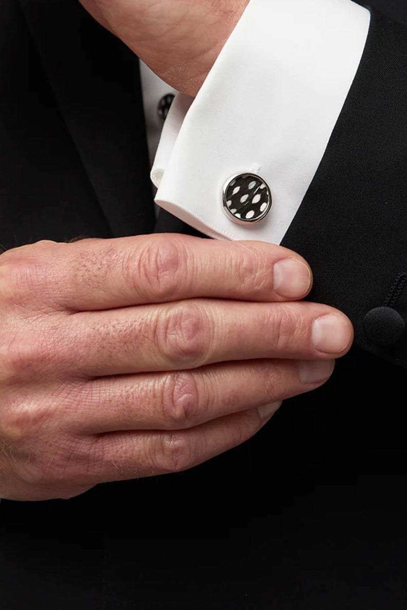 BEAR RHODIUM CUFFLINKS