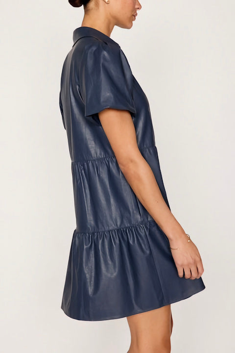 HAVANA VEGAN LEATHER MINI DRESS