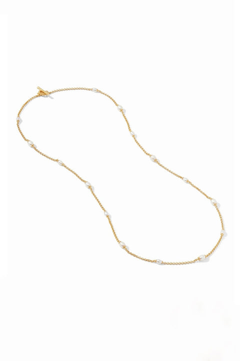 MARBELLA STATION NECKLACE- GLD/PEARL