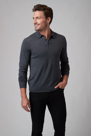 LOGAN L/S 3 BUTTON POLO  CHA