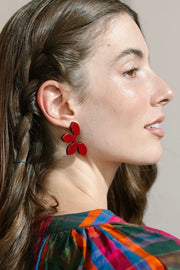 BURGUNDY PETAL EARRINGS