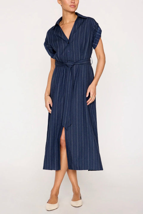 FIA BELTED STRIPE DRESS