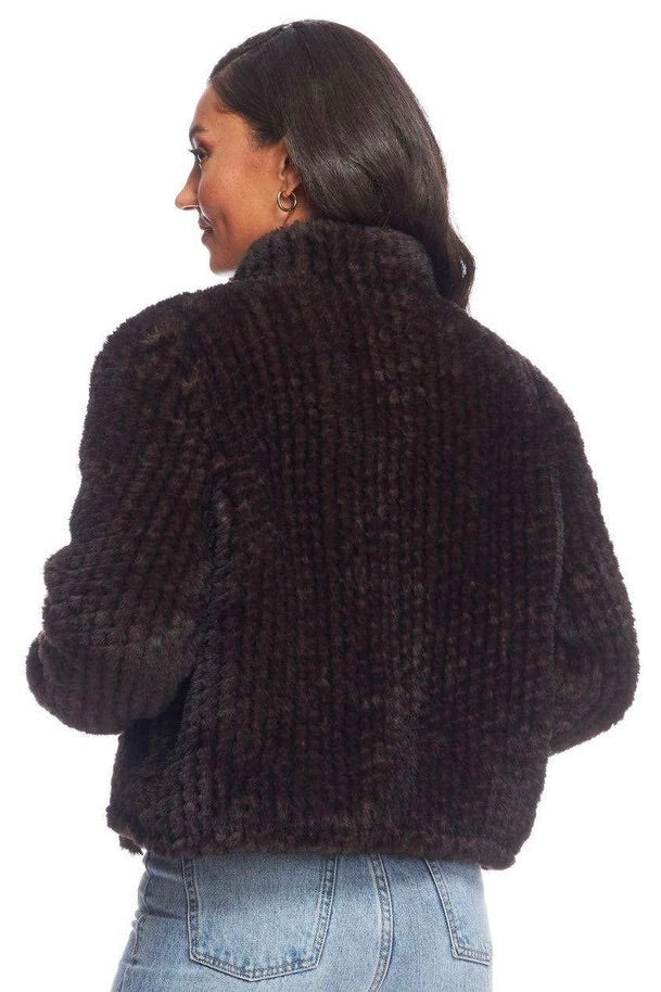 5TH AVE KNITTED FUR BOMBER